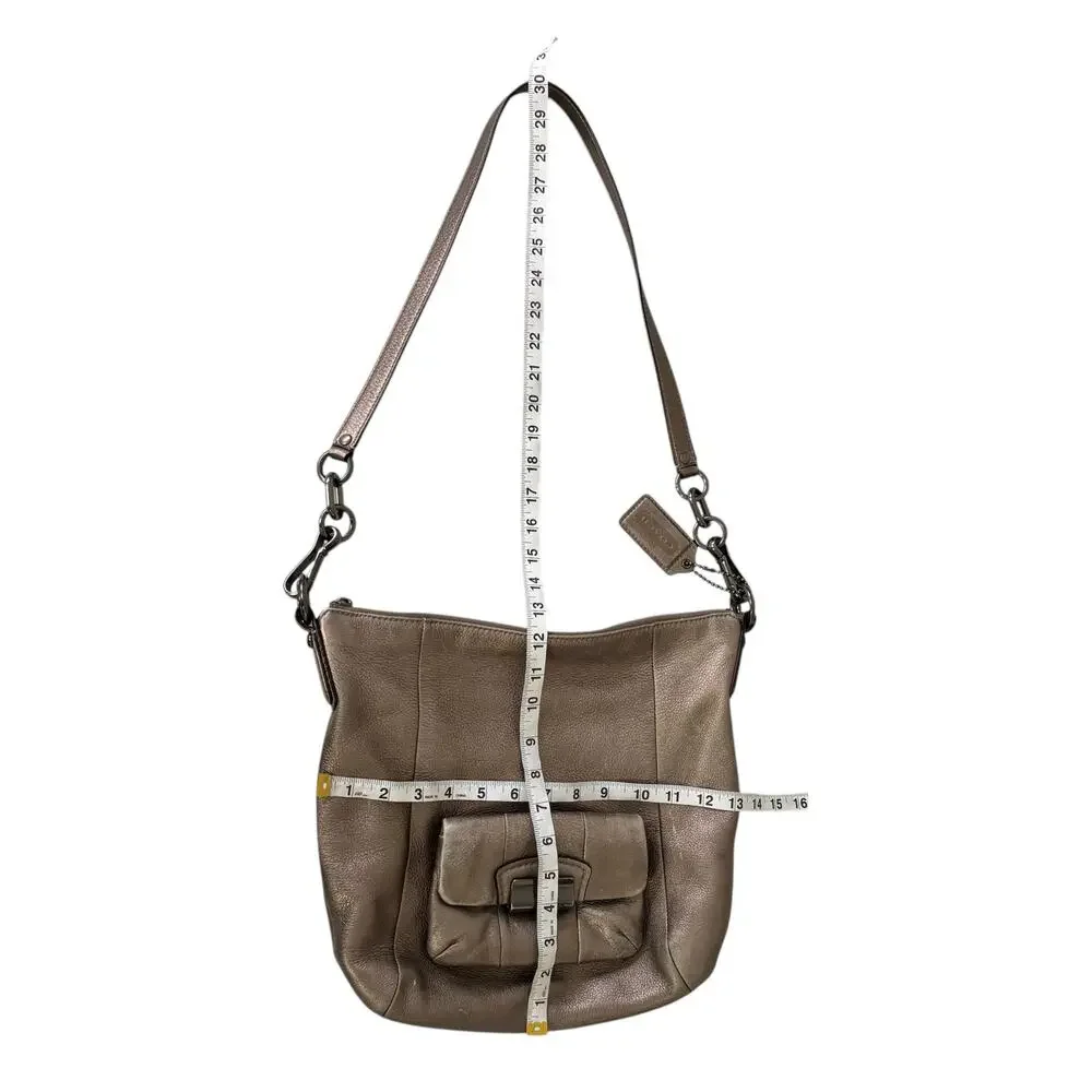 Coach Kristin Hobo Bag Metallic Gold Leather Shoulder Bag Crossbody Purse 14783
